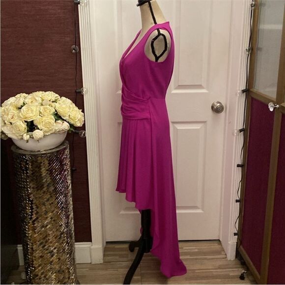 Bcbg Maxazria Elegant Pink Sleeveless high low Dress, US0 - Picture 9 of 12